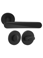 Комплект дверных ручек Morelli MH-58-R6 BL с заверткой MH-WC-R6 BL, цвет черный