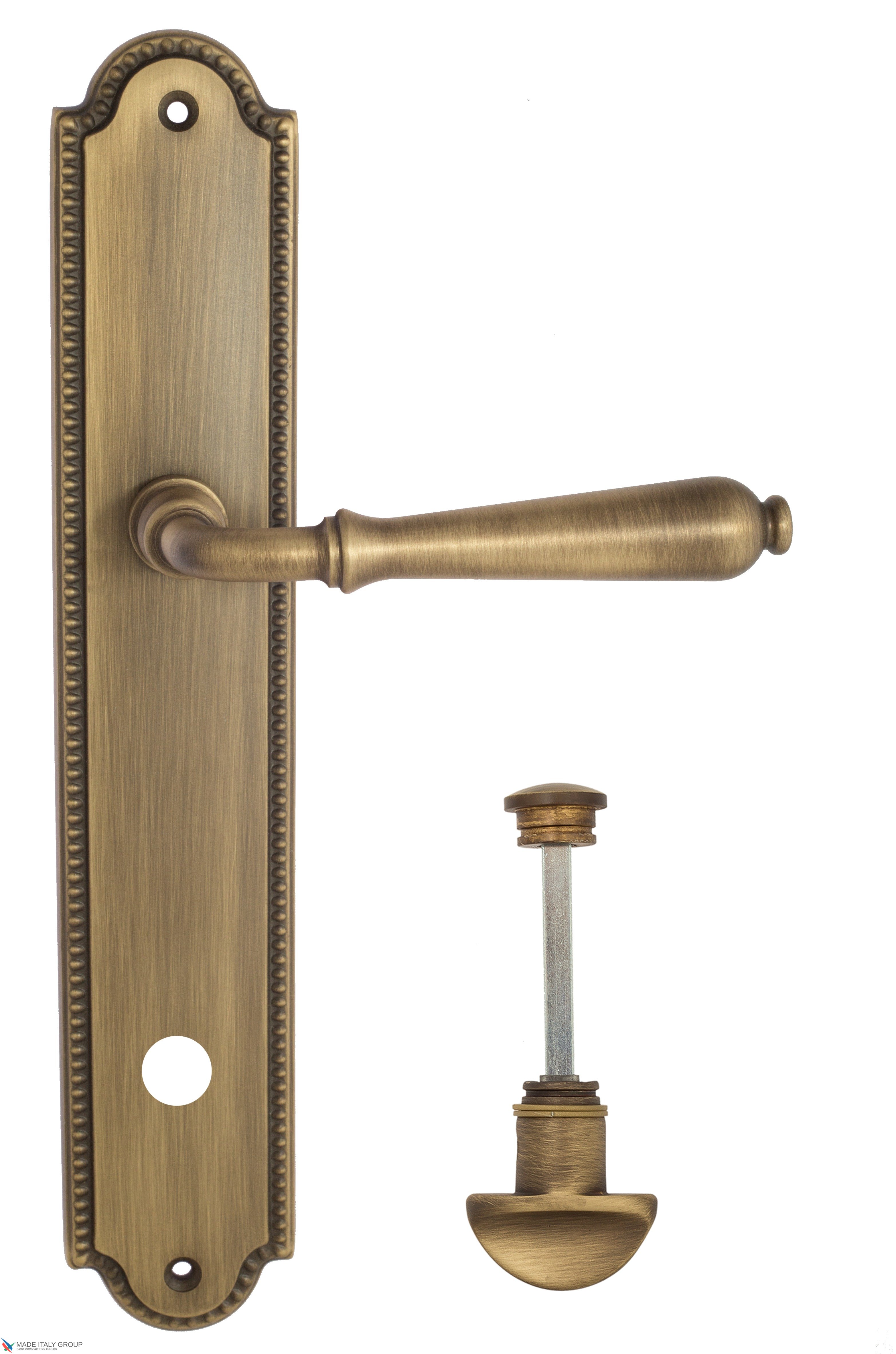 Дверная ручка Venezia "CLASSIC" WC-2 на планке PL98 матовая бронза