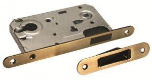 Замок дверной межкомнатный под цилиндр Morelli MM 2085 AB бронза магнитный