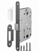 Замок межкомнатный дверной под фиксатор пластиковый Fuaro PLASTIC P96WC-50 GR графит