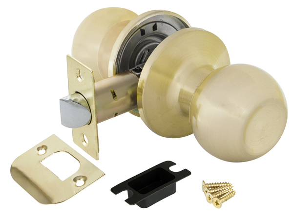 Ручка защелка (кноб) дверная круглая Fuaro 672/BL SB-P (мат. золото) без фик.