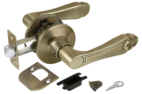 Ручка защелка (кноб) дверная Fuaro 637/BL АB-P (бронза) без фик.