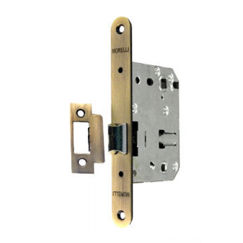 Замок дверной межкомнатный сантехнический Morelli O2070 AB бронза скругленная планка с металл. яз.