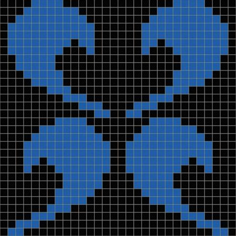 Мозаика Alma Панно 20 D-02 Black B чип 20х20 65,4х65,4