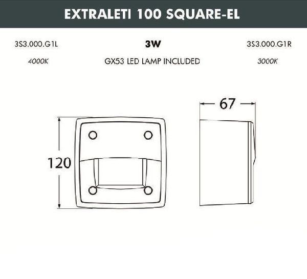 Встраиваемый светильник уличный Fumagalli Leti 3S3.000.000.WYG1L