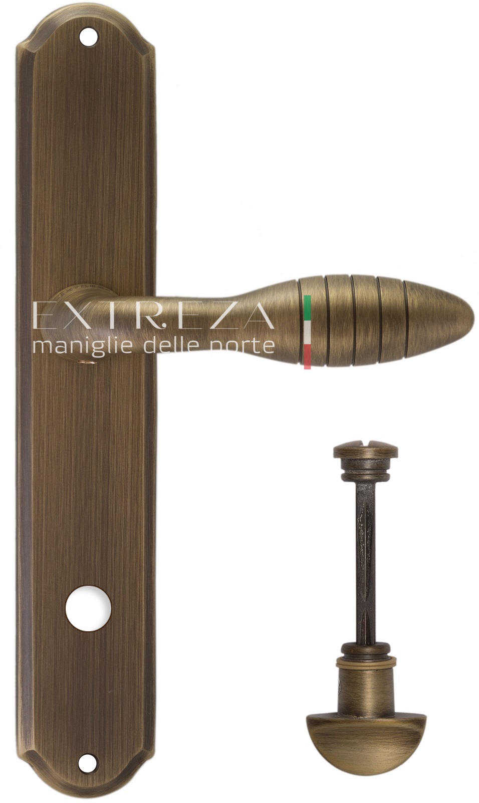 Ручка дверная Extreza MIREL (Мирель) 316 на планке PL01 WC матовая бронза F03