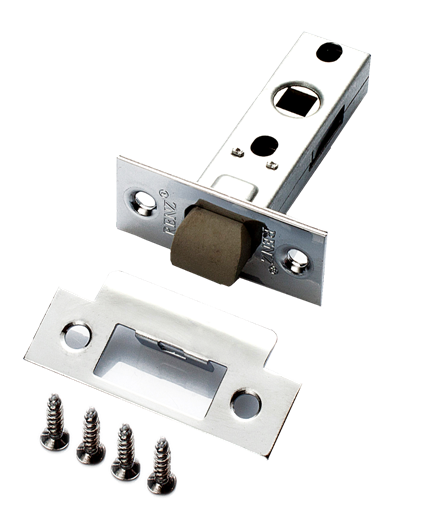 Защелка межкомнатная RENZ INL 5-45 plastic С пластиковый язычок, хром блестящий