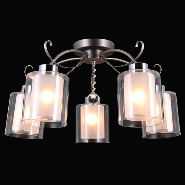 Люстра потолочная Natali Kovaltseva MYSTERY 75094/5C STAIN NICKEL