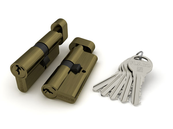 Цилиндровый механизм с вертушкой Fuaro R302/70 mm-BL (30+10+30) AB бронза 5 кл.