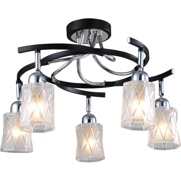 Люстра потолочная N-Light 89402-5 chrome + wengue