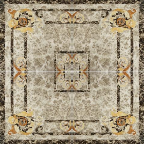 Керамогранит Infinity Ceramic Tiles Dell Imperatore Roseton Light (4 шт.) декор 120х120