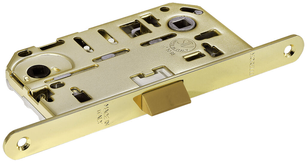 Замок сантехнический с пластиковым язычком Morelli Innovation IP WC PG золото, без ответной планки