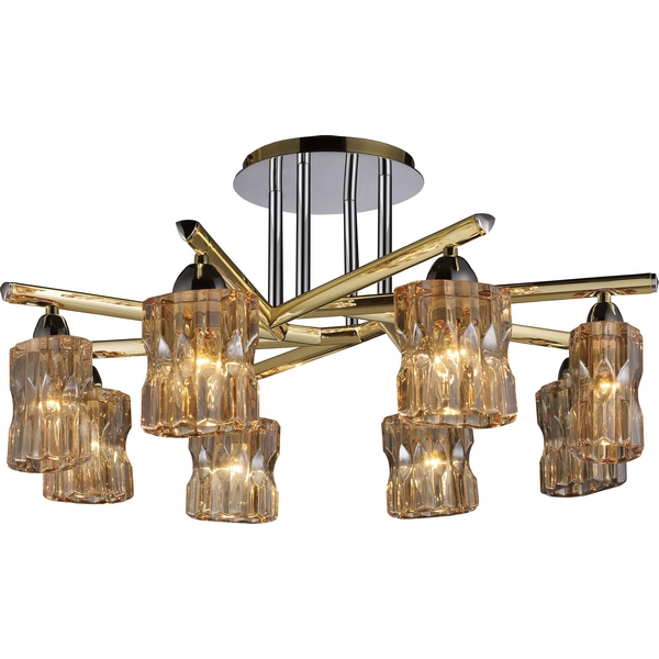 Люстра потолочная N-Light 914-08-33 gold/chrome + shampagne