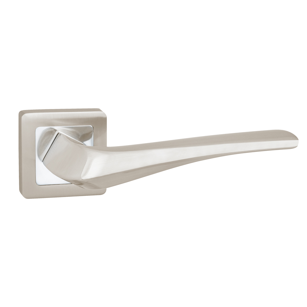 Ручки дверные межкомнатные Punto METEOR QR SN/CP-3 матовый никель/хром