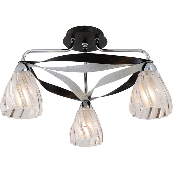 Люстра потолочная N-Light 405-03-63CWB chrome + white crack + black crack