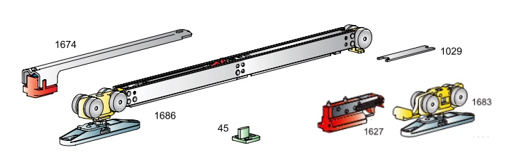 Комплект для раздвижной двери Morelli Innovation SLIDING SET 2 ширина двери 620-1100мм, до 40кг