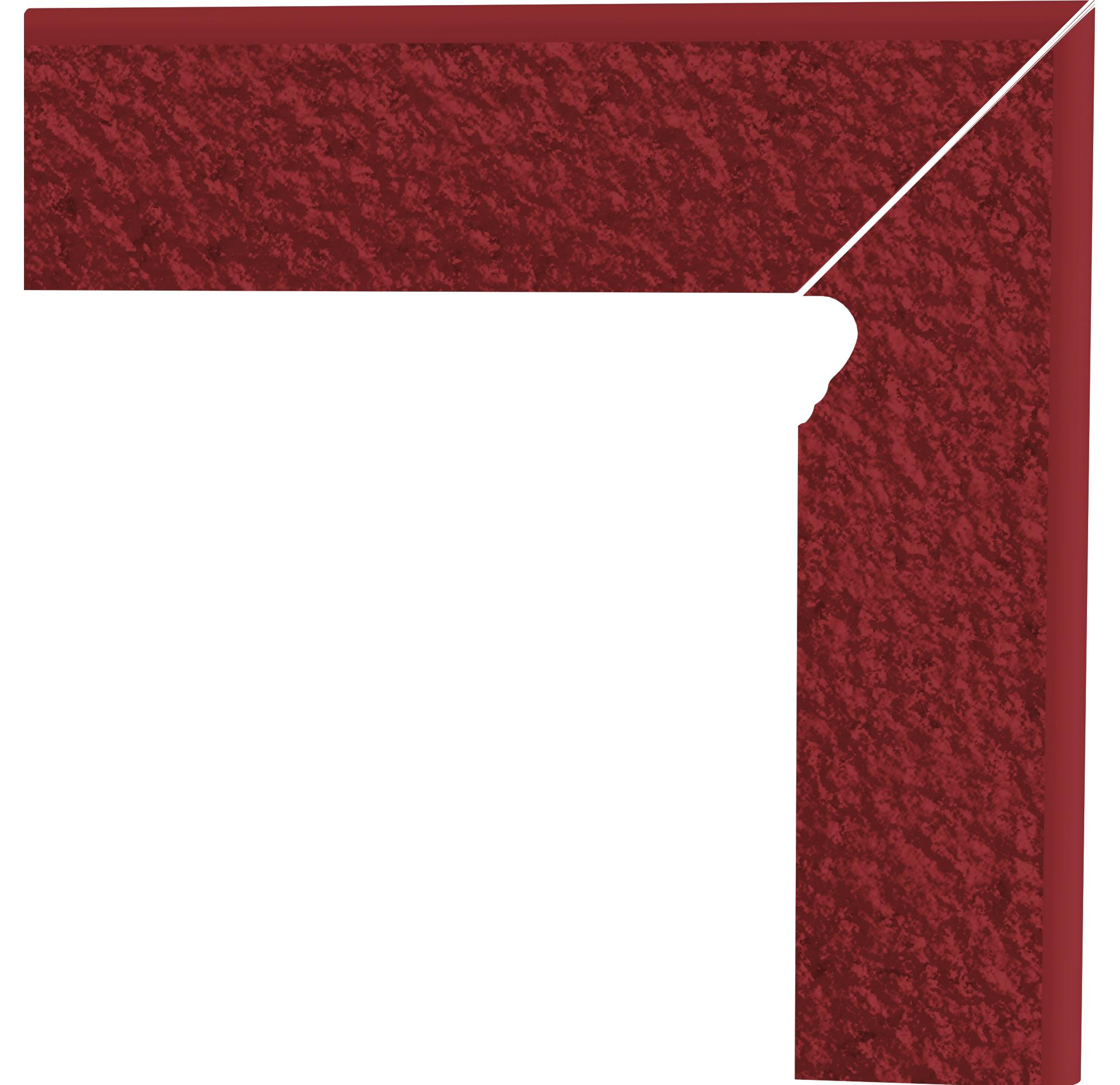 Плитка клинкерная цоколь правый Paradyz Natural Rosa Duro B+A 8,1х30