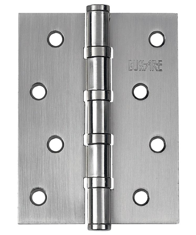Петля дверная универсальная стальная Bussare B020-C 100X75X2.5-4BB-1SC матовый хром
