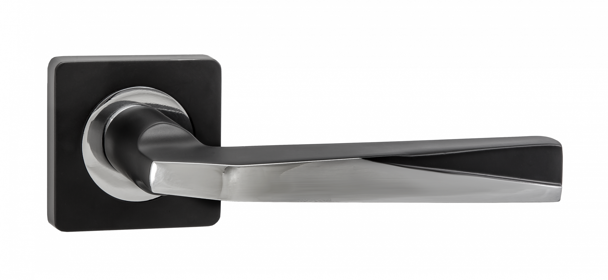 Ручки дверные RENZ INDH 54-02 B/CP Валерио черный/хром блестящий