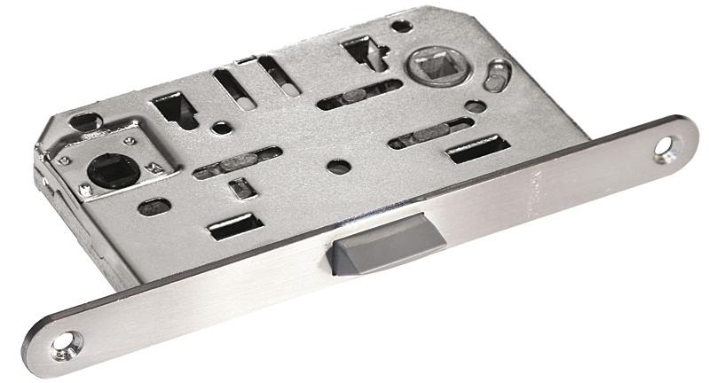 Замок дверной межкомнатный сантехнический Morelli 1895Р SN никель с пласт. яз