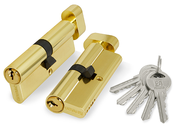 Цилиндровый механизм с вертушкой Fuaro 100 ZM 80 mm (35+10+35) BP латунь 5 кл.