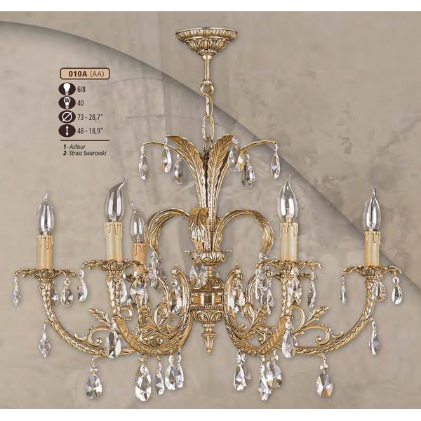 Люстра подвесная Riperlamp 010A/6 AA SWAROVSKI