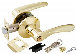 Ручка защелка (кноб) дверная нажимная Punto 6020 PB-E кл./фик. золото