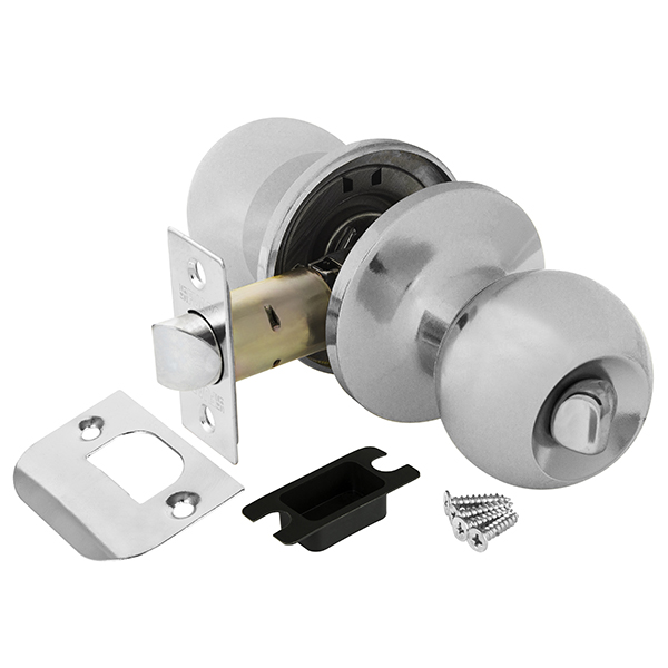 Ручка защелка (кноб) дверная круглая Fuaro 672/BL CP-B (хром) фик.