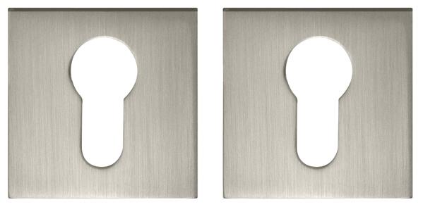 Накладка дверная с квадратным основанием под цилиндр Fuaro ET DM SN/CP-3 матовый никель/хром