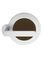 Ручка дверная Morelli Luxury PLANET CSA/TESTA DI MORO, цвет - мат. хром/вставка - кожа темно-коричневая