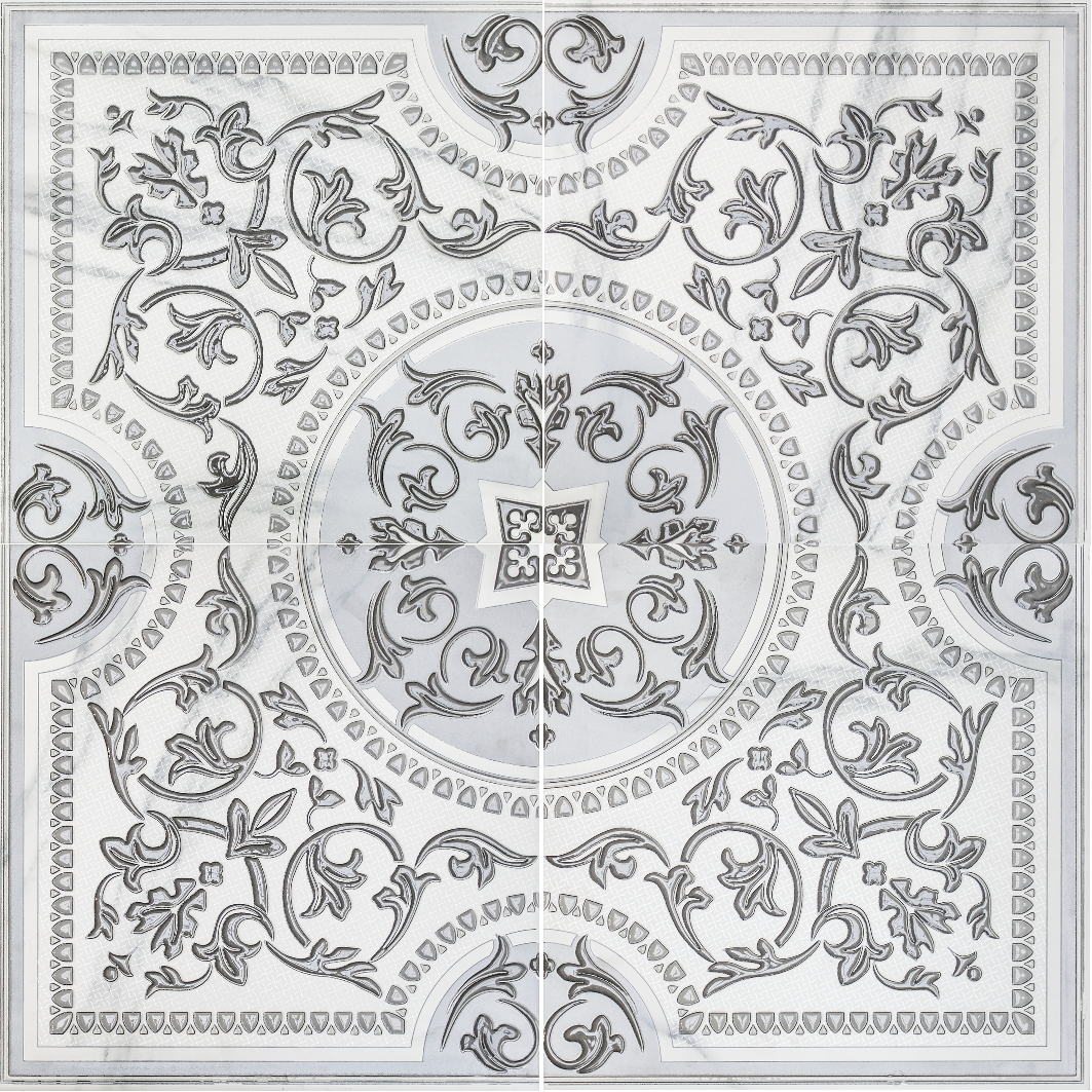 Панно LB-CERAMICS Бьянка Каррара белое 3609-0006 90х90 (компл. из 4-х шт)