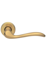 Ручка дверная Morelli Luxury TOSCANA R3-E OSA раздельная на круглой розетке, цвет матовое золото, латунь