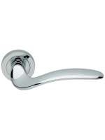 Ручка дверная Morelli Luxury COBRA R2 CRO раздельная на круглой розетке, цвет хром, латунь