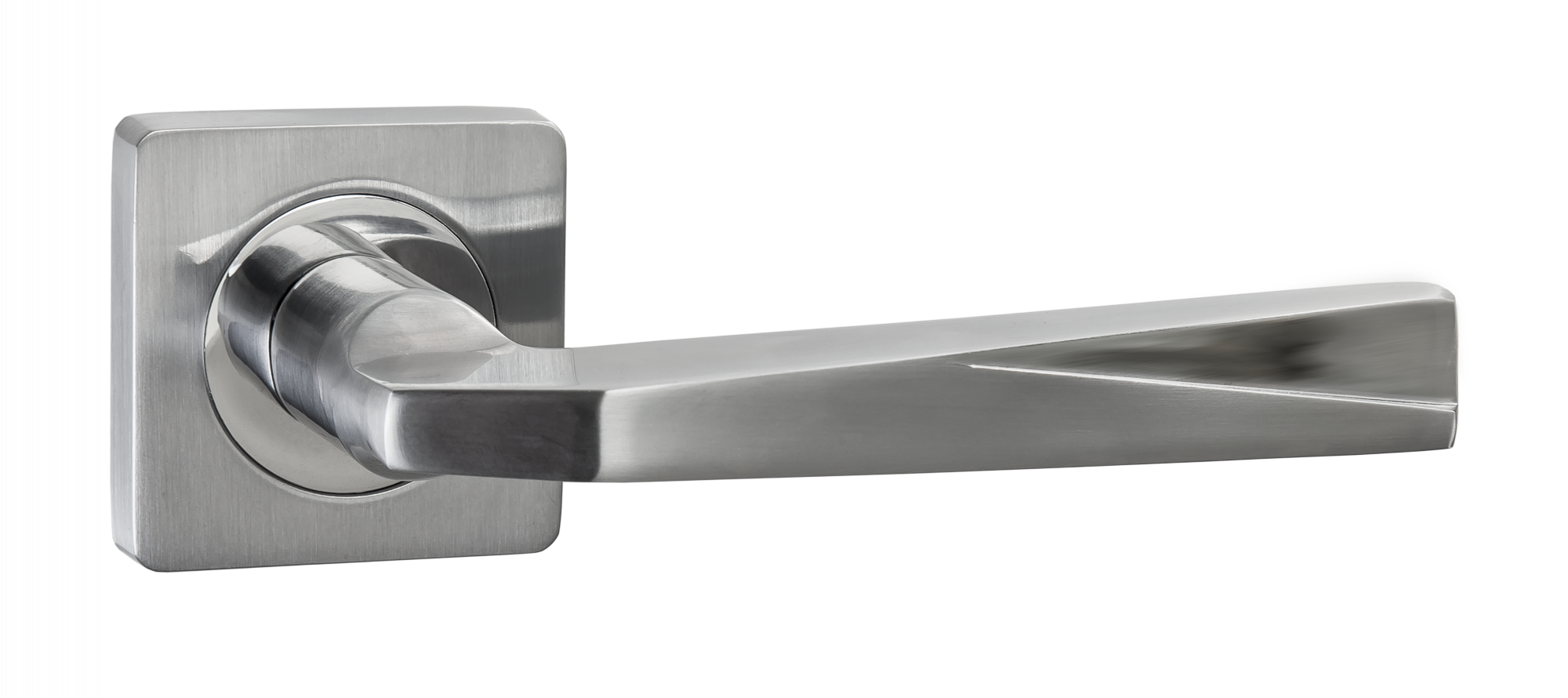 Ручки дверные RENZ INDH 54-02 SC/CP Валерио хром матовый/хром блестящий