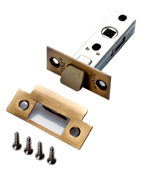 Защелка дверная межкомнатная RENZ INL 5-45 plastic АВ пласт.яз., бронза ант.