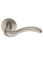 Ручка дверная Morelli Luxury PATRICIA R2 NIS раздельная на круглой розетке, цвет матовый никель, латунь