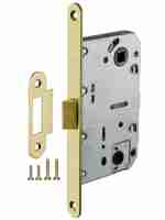 Замок двериой межкомнатный сантехнический Fuaro Plastic P96WC-50 SG матовое золото пласт.яз.