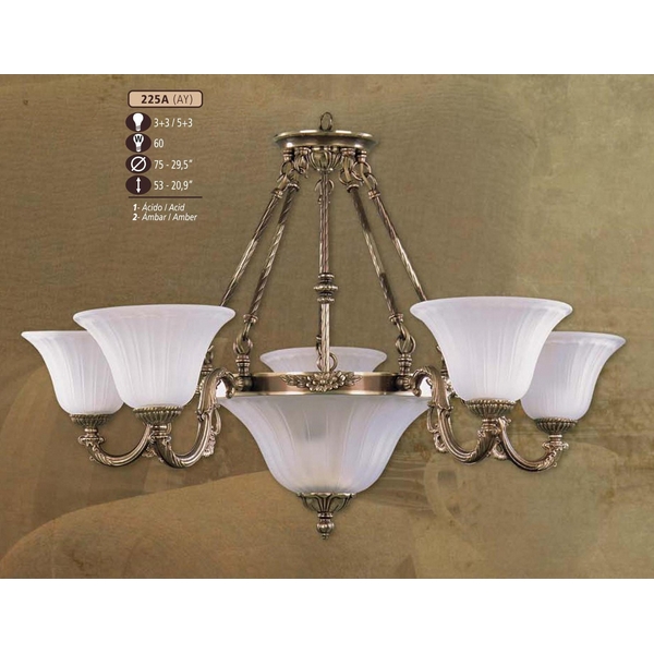 Люстра потолочная Riperlamp 225A/5+3 AY AMBER