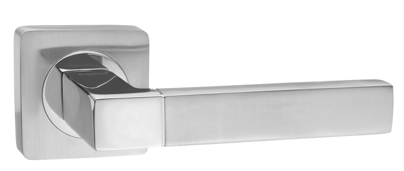 Ручки дверные RENZ INDH 51-02 SC/CP Милан хром матовый/хром блестящий