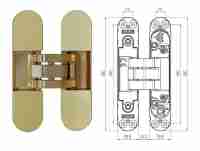 Петля дверная скрытой установки Krona Koblenz Kubica 7080 DXSX 80кг. латунь