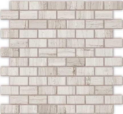 Мозаика Карамелле Pietrine Travertino Silver MAT чип 23x48х4 29,8х29,8