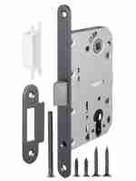 Замок дверной межкомнатный под цилиндр пластиковый Fuaro PLASTIC P85C-50 GR (графит)