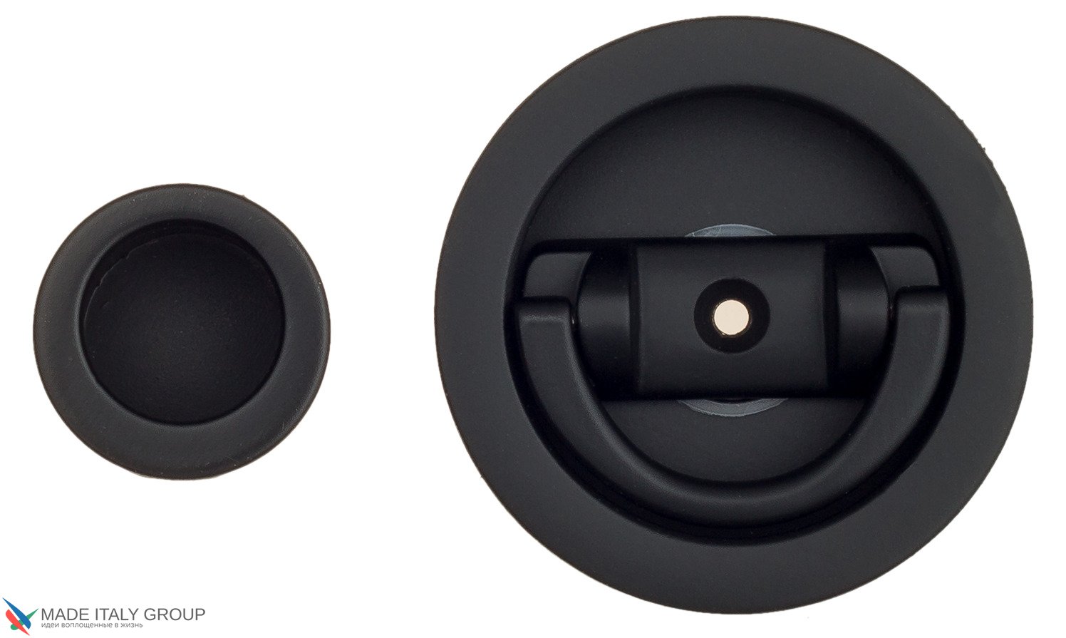 Ручка для раздвижной/распашной двери на круглом основании Venezia U155 черный