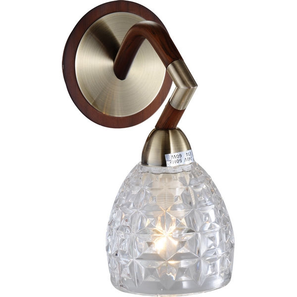 Бра N-Light 412-01-51ABW antique brass + walnut