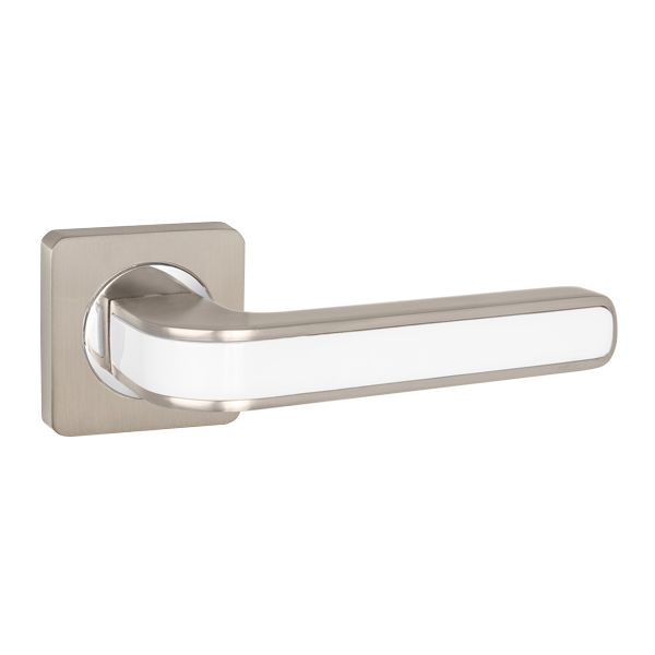 Ручки дверные межкомнатные Punto FUTURA ZQ SN/WH-19 матовый никель/белый