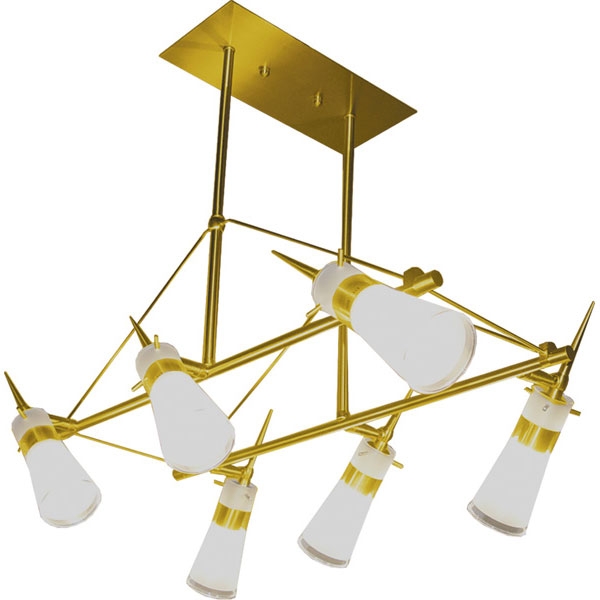 Люстра потолочная N-Light P-493/6 satin gold
