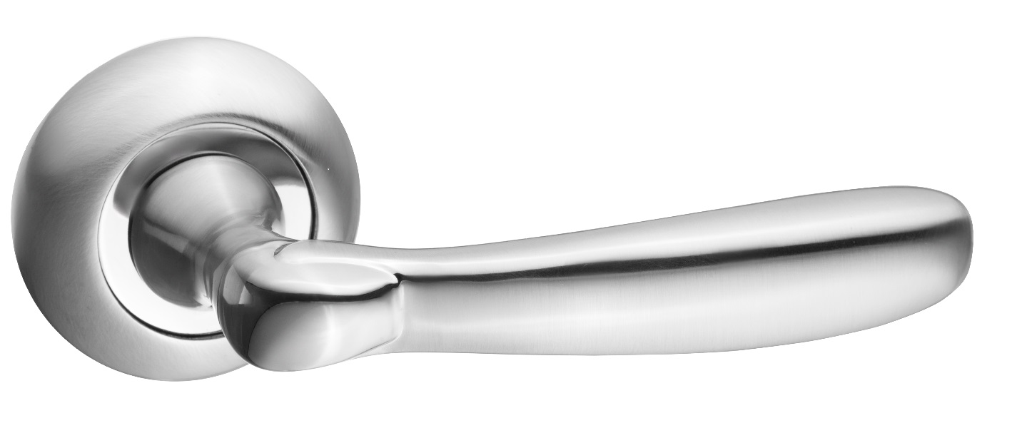 Ручка дверная RENZ INDH 27-08 SN/NP "Сан-Марино", ник.мат./ник.бл.