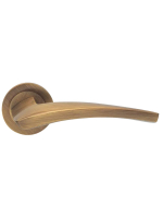 Ручка дверная Morelli Luxury WIND R1 OBR раздельная на круглой розетке, цвет кофе, латунь