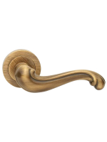 Ручка дверная Morelli Luxury BAROCCO R2 OBR раздельная на круглой розетке, цвет кофе, латунь