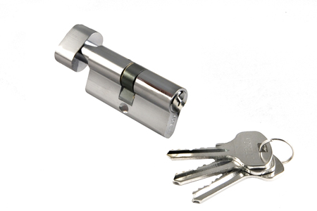 Цилиндр для замка Morelli 60CK PC хром ключ/вертушка